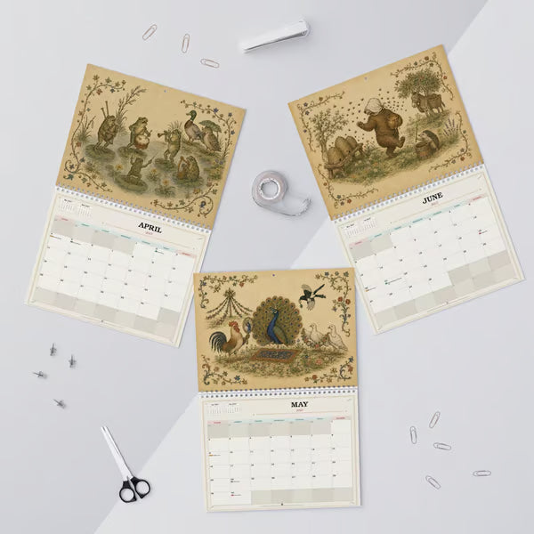 📜 2027 Medieval Animal Mischief in the Margins Wall Calendar