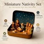✝️ Mini Nativity Scene Keepsake Tin — Pocket-Sized Christmas Holy Family Set