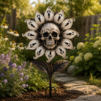 💀🌻Halloween Skull Ghost Sunflower Garden Stake