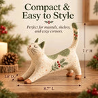 🔥Last Day 49% OFF 😽🐈 Woodland Christmas Cat Figurine🔥