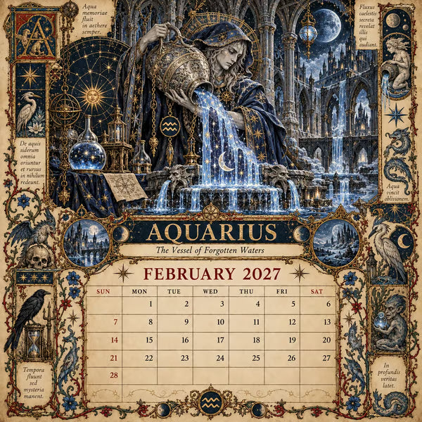 📅✨Calendario del Grimorio Zodiacal 2027™ | 12 signos, 12 capítulos prohibidos