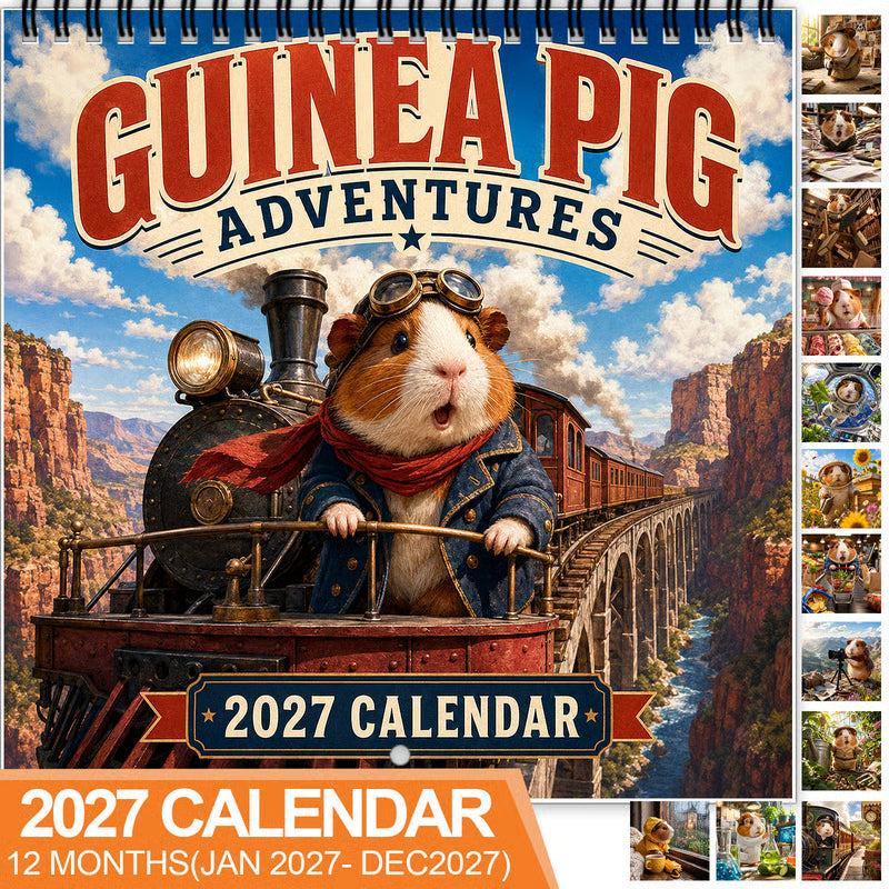 🥰 2027 Cute Guinea Pig Wall Calendar, Monthly Decor And Gift