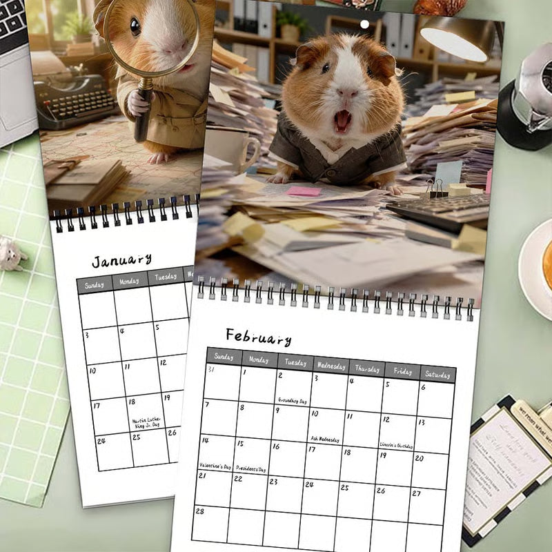 🥰 2027 Cute Guinea Pig Wall Calendar, Monthly Decor And Gift