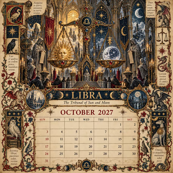 📅✨Calendario del Grimorio Zodiacal 2027™ | 12 signos, 12 capítulos prohibidos