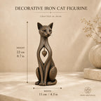Heritage Heart Animal Sculpture – Vintage Iron Dog & Cat Accents for Timeless Interiors