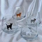 Handmade Murano Glass Cat Wine Glass