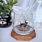 Handmade Murano Glass Cat Wine Glass