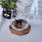 Handmade Murano Glass Cat Wine Glass